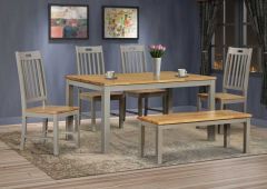 Nappa Dining Set with 4 Chairs - Grey & Oak
