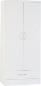 Nevada 2 Door Wardrobe - White Gloss