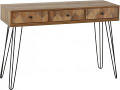 Ottawa 3 Drawer Console Table - Medium Oak Effect / Black