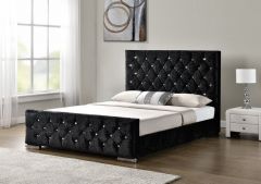 Panther Crushed Velvet Double Bed - 4ft 6in