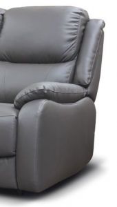 Parker Leather 1 Seater Fixed Sofa - Navy Grey