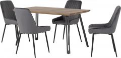 Quebec Straight Edge Dining Set with Grey Avery Chairs