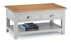 Richmond 2 Drawers Coffee Table - Grey / Oak