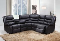 Roman Leather Corner Sofa 2c2 - Black