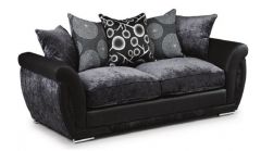 Shannon Fabric Suite 3+2 Grey and Black