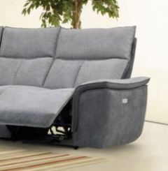 Stefano Fabric 2 Seater Recliner Sofa - Metal