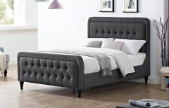 Tahiti Fabric Double Bed 4ft 6in - Grey