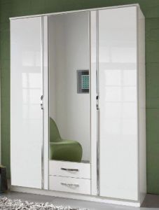 Trio Mirrored 3 Door 2 Drawer Wardrobe 135cm - High Gloss