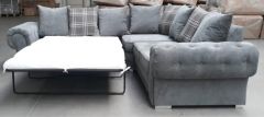 Verona Fabric Corner SOFA BED 2c2 - Silver / Grey SCATTER BACK