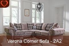Verona Fabric Corner Sofa 2C2 - Beige / Mink SCATTER BACK