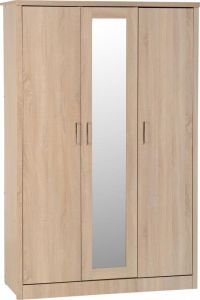 Lisbon 3 Door Wardrobe - Light Oak Effect Veneer