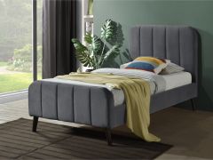 Amber Fabric Double Bed 4ft 6in - Grey Velvet