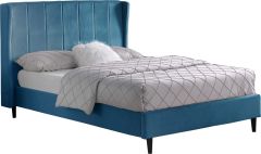 Amelia Fabric Double Bed 4ft 6in - Blue Velvet
