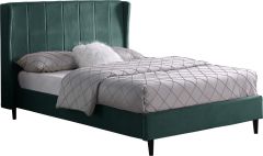 Amelia Fabric Double Bed 4ft 6in - Green Velvet