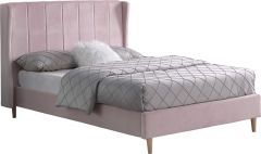Amelia Fabric Double Bed 4ft 6in - Pink Velvet
