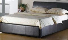Corsica Leather Gaslift Single Bed - 3ft Brown
