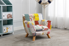 Annah Linen Patchwork Kid's Chair - Floral