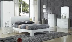Arden/Widney White High Gloss Chest 5 Drawers