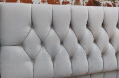 Ballygalley Fabric Double 4ft 6in Chesterfield Headboard 24" - Silver