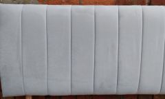 Ballygalley Fabric Small Double 4ft Vertical Lined Headboard 24" - Silver