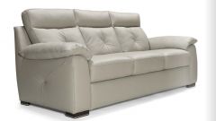 Bari Leather 3 Seater Sofa - Moon