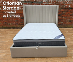 Baronet Plush Valvet Ottoman Bed - Beige