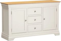 BORDEAUX 3 DOOR 3 DRAWER SIDEBOARD - IVORY/OAK