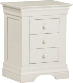 BORDEAUX 3 DRAWER BEDSIDE - IVORY