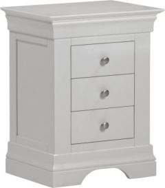 Bordeaux 3 Drawer Bedside - Pebble Grey