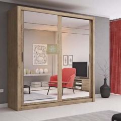 Boston 2 Door Sliding Wardrobe 203cm - Shetland Oak