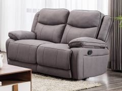 Brody Fabric Recliner 2 Seater Sofa - Light Grey