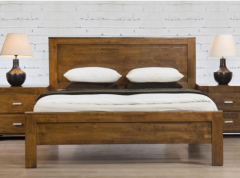 California Solid Acacia King Size Bed 5ft - Rustic Oak