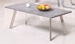Calipso Coffee Table Concrete With Brushed Stainless Steel Legs