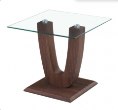 Capri Lamp Table Clear Glass - Walnut