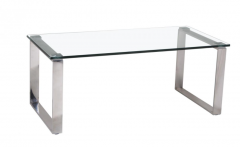 Carter Glass Coffee Table With Stainless Steel Legs