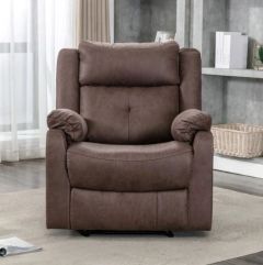 Casey Fabric Recliner Armchair - Chestnut