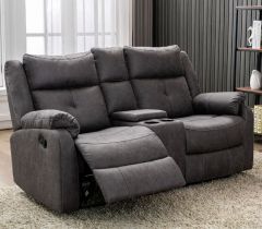 Casey Fabric 2 Seater Sofa with Console - Anchor
