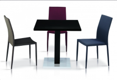 Chatham High Gloss Table With Stainless Steel Base - Black 