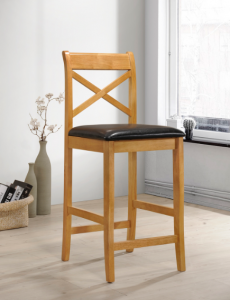 Clermont with PU Seat Bar Stool - Oak