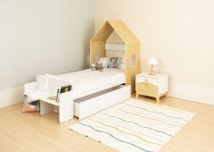 Cody House Bed with 1 Drawer - White/Pine Effect