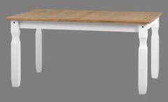 Corona 5’ Dining Table - White/ Distressed Waxed Pine