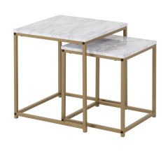 Dallas Nest of Tables - Marble/Gold Effect