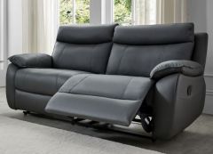 Decadence Leather 3 Seater Sofa - Dark Grey