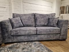 Devogue Fabric 3 Seater Sofa - Milano Dolphin