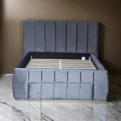 Harper Storage Bed - Plush Velvet Dark Grey