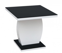 Edenhall Glass Lamp Table - Black & White High Gloss