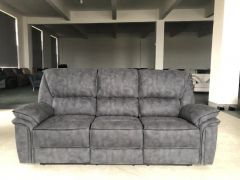 Edwardo Grey Fabric 3 Seater Recliner Sofa - Charcoal