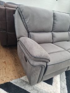 Edwardo Air Leather 2 Seater Recliner Sofa - BROWN