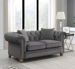 Elba Fabric 2 Seater Sofa - Grey
