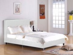 Fusion Leather Single Bed - 3ft White